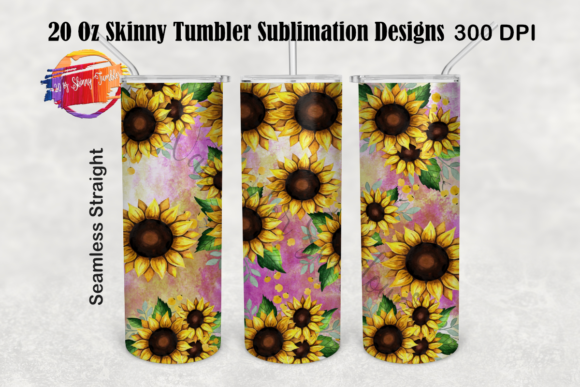 Download Watercolor Sunflower 20 Oz Tumbler Wrap - Flower Collection