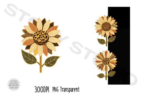 Download Boho Leopard Sunflower Clipart Set - Flower Collection