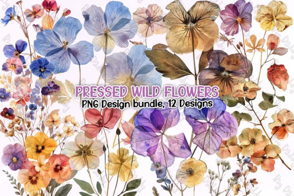 Download Pressed Wild Flowers Clipart PNG - Flower Collection
