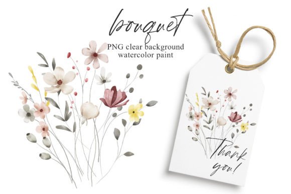 Download Watercolor Wild Flowers Clipart Bouquet. - Flower Collection