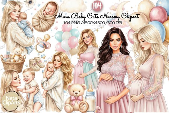Download Mom Baby Cute Nursery Clipart - Nursery Collection