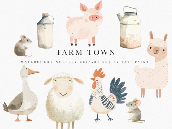 Download Farm Animal Nursery Clipart Bundle - Nursery Collection
