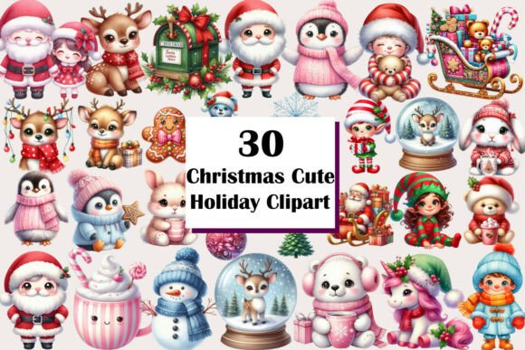 Download Christmas Cute Holiday Clipart Bundle - Premium Resources