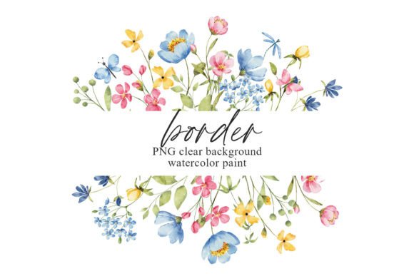 Download Watercolor Flower Frame Border, PNG - Flower Collection