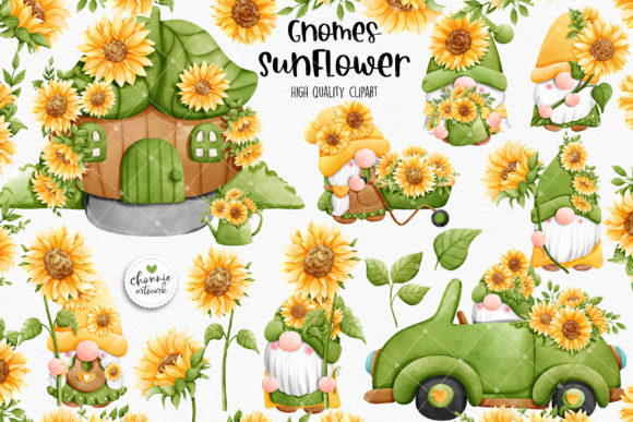 Download Sunflower Gnomes Clipart - Flower Collection