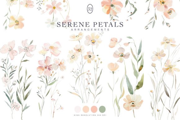 Download Watercolor Pastel Wild Flowers Clipart - Flower Collection