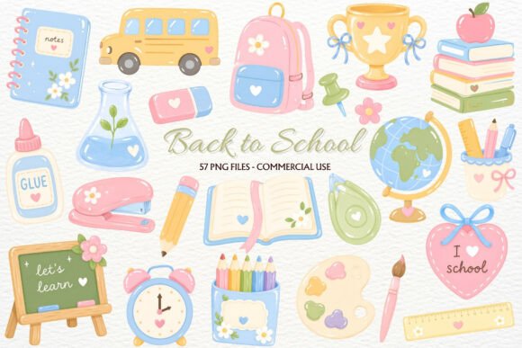Download Back to School Supplies Nursery Clipart - Nursery Collection