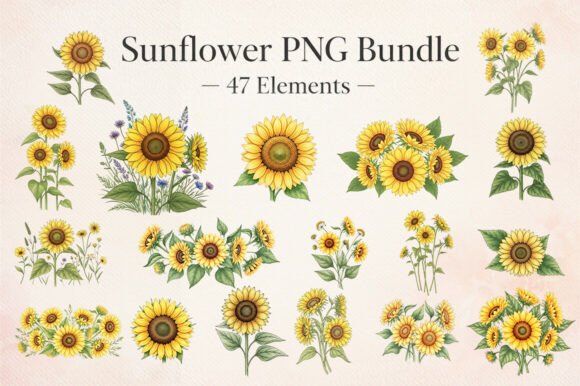 Download Sunflower-PNG-Bundle-Watercolor-Floral - Flower Collection